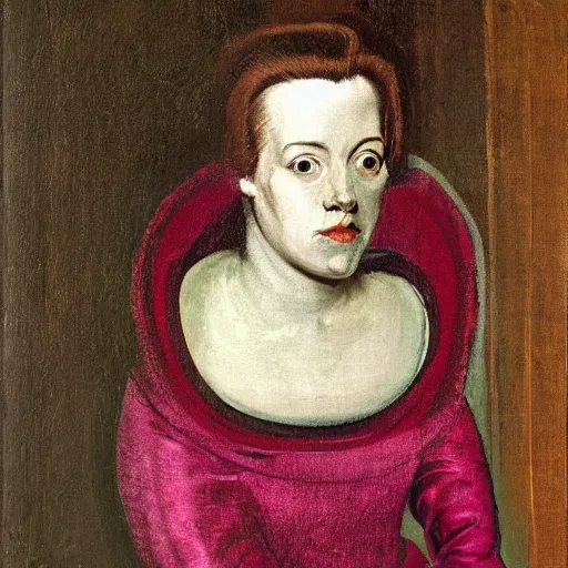 Image similar to portrait of a young woman by Francis bacon