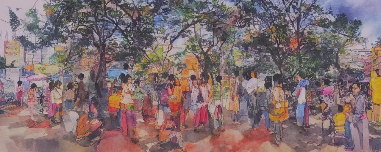 Image similar to Bangalore, art By Hiorshi Nagai