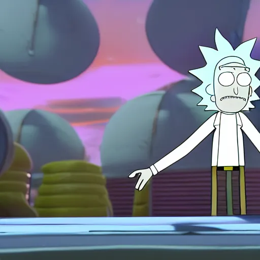 Prompt: rick form rick and morty 3 d render octane unreal engine hd 8 k