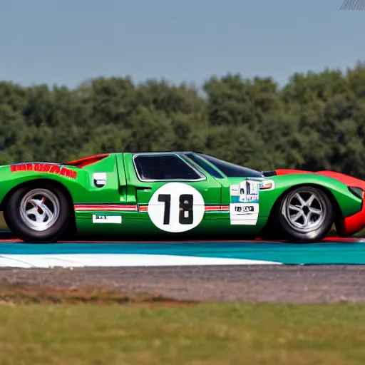 Image similar to a 1 9 6 6 ford gt 4 0 mixed with a 1 9 9 1 mazda 7 8 7 b, professional photography, wide - angle