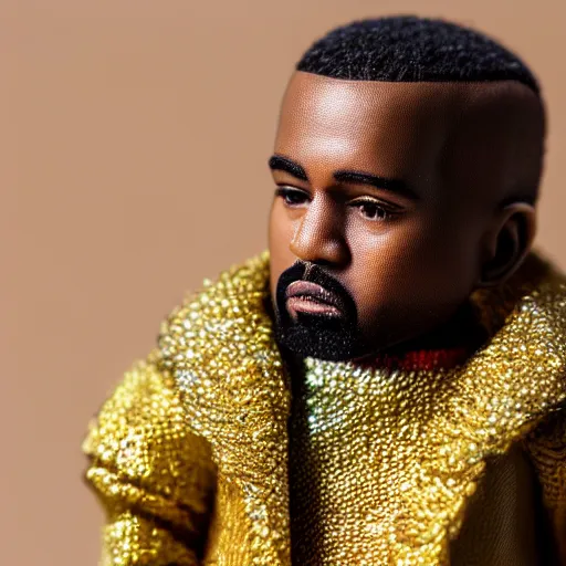 Prompt: macro photo of a miniature kanye west, canon 8 0 d, canon 1 0 0 mm f / 2. 8