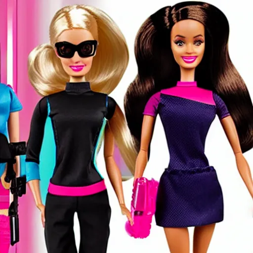 Image similar to barbie secret agent, futuristic, noir