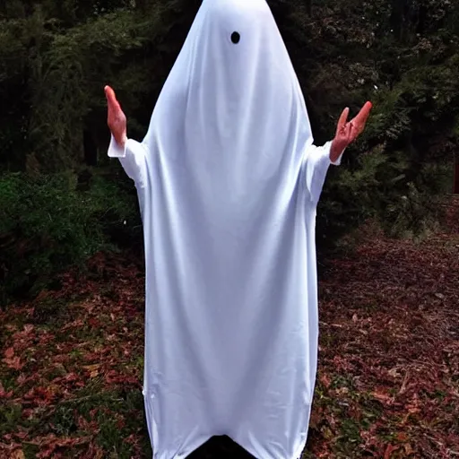 Image similar to bedsheet ghost, spooky, cheesy costume