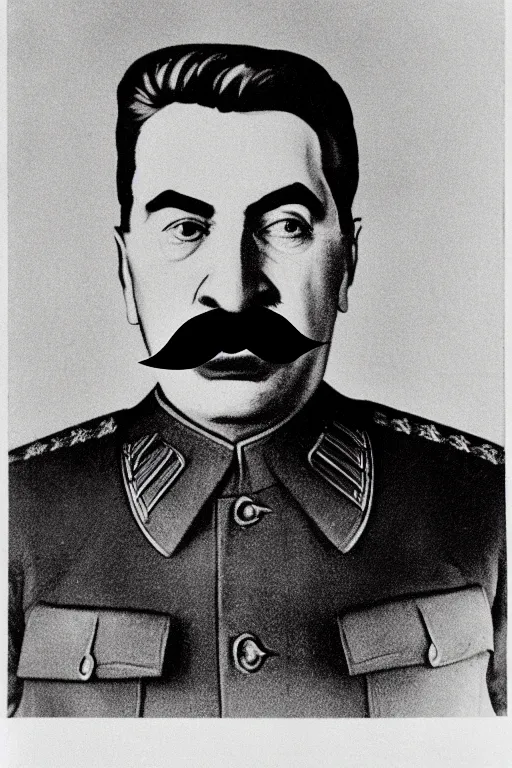 Prompt: portrait of joseph stalin, face replaced by a pig's head photo in color