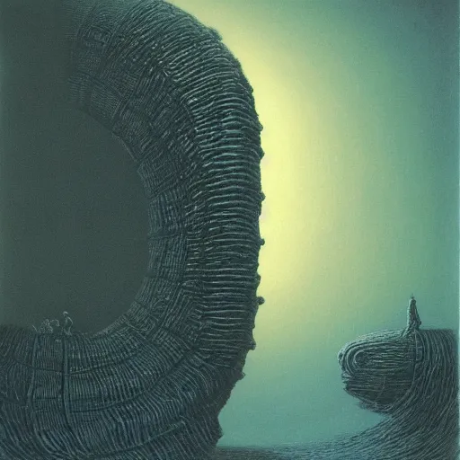 Prompt: sandworm with the face of Joe Biden, by Beksinski