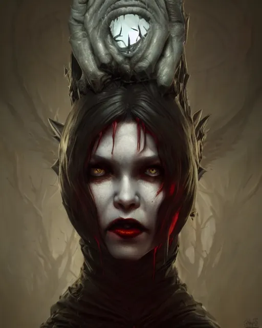 Image similar to horror vampire, highly detailed, d & d, fantasy, highly detailed, digital painting, trending on artstation, concept art, sharp focus, illustration, global illumination, shaded, art by artgerm and greg rutkowski and fuji choko and viktoria gavrilenko and hoang lap