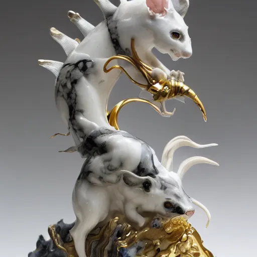 Image similar to rat king white marble with gold accents by ellen jewett