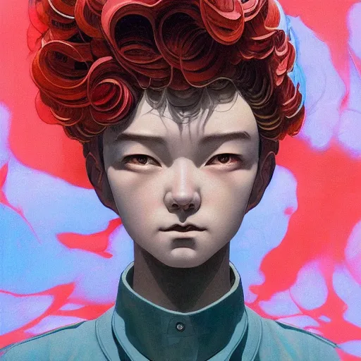 Image similar to prompt : soviet doomer portrait soft light painted by james jean and katsuhiro otomo and erik jones, inspired by akira anime, smooth face feature, intricate oil painting, high detail illustration, sharp high detail, manga and anime 1 9 9 9