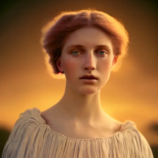 Image similar to photographic portrait of a stunningly beautiful arts and crafts movement renaissance female in soft dreamy light at sunset, contemporary fashion shoot, by edward robert hughes, annie leibovitz and steve mccurry, david lazar, jimmy nelsson, breathtaking, 8 k resolution, extremely detailed, beautiful, establishing shot, artistic, hyperrealistic, beautiful face, octane render