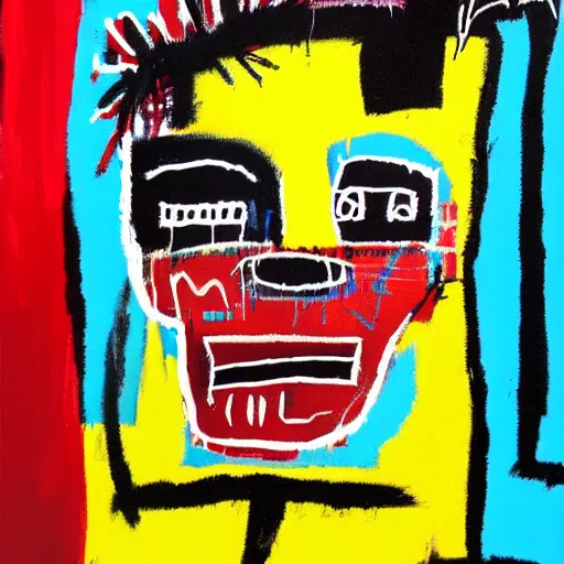 Image similar to painting of jean michel basquiat by Jean michel basquiat, highly detailed, 8k, cinematic,