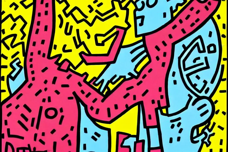 Image similar to better call saul art by keith haring