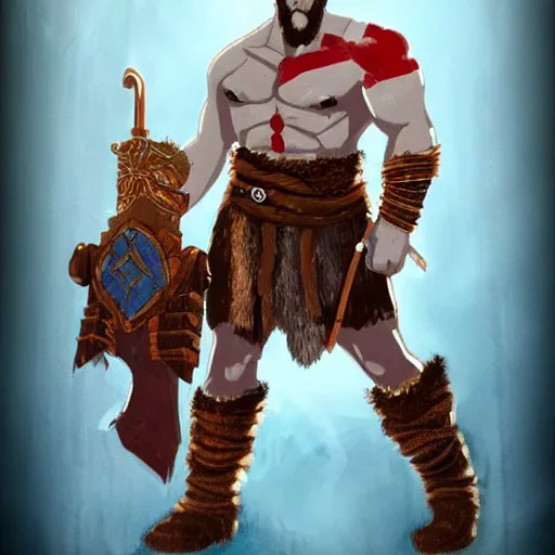 Prompt: god of war inspired by adventure time