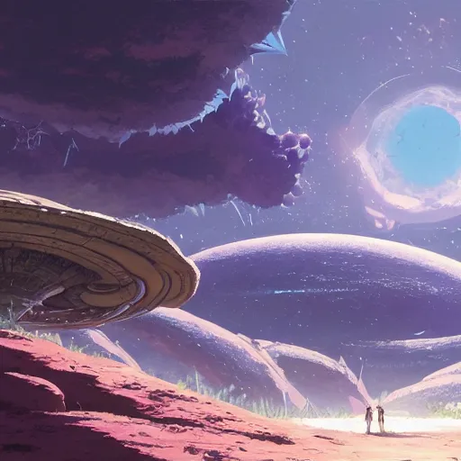 Prompt: concept art painting of prehistoric alien planet life, detailed, cel shaded, in the style of makoto shinkai and moebius and james gurney