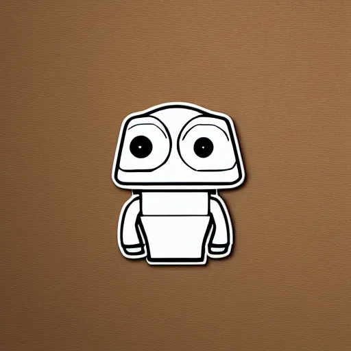 Prompt: digital art, sticker of a cute robot