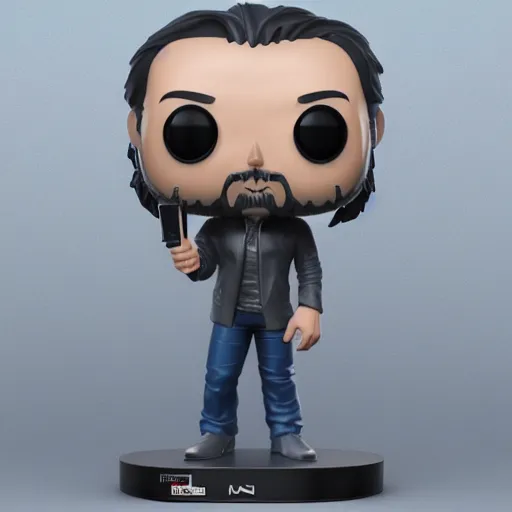 Prompt: funko pop of keanu reeves, product shot, macro, hyper realistic, octane render, unreal engine, 4 k, 8 k