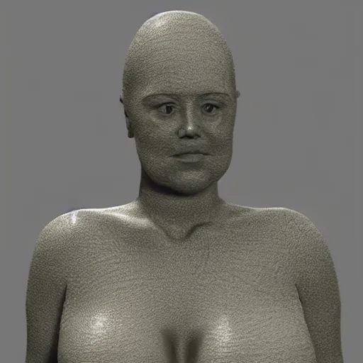 Prompt: a sculpture in the shape of a bitten pear that looks like a woman's body, in the style of dominique rayou, 3 d render