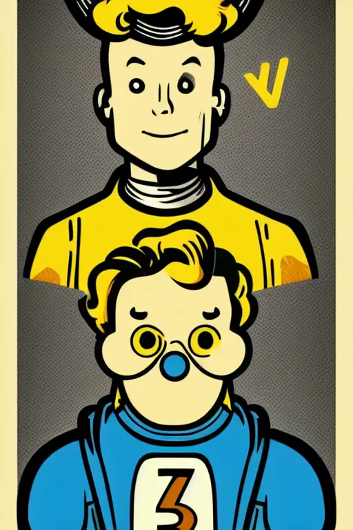 Image similar to fallout 7 6 retro futurist illustration art by butcher billy, sticker, colorful, illustration, highly detailed, simple, smooth and clean vector curves, no jagged lines, vector art, smooth andy warhol style