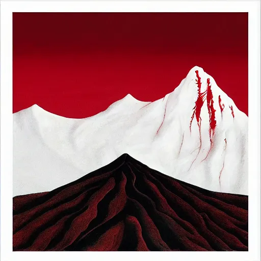 Image similar to red mountains of death and pain and suffering and suffocating and bitterness