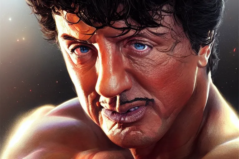 Prompt: a calzone sylvester stallone, hyper detailed, digital art, artstation, cinematic lighting, studio quality, smooth render, by artgerm, greg rutkowski, boris vallejo