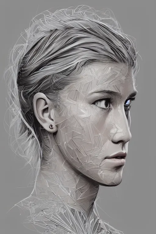 Prompt: symmetry!! potrait of eugenie bouchard, intricate, elegant, highly detailed, digital painting, artstation, concept art, smooth, in the style of cristiano siqueira, cris vector