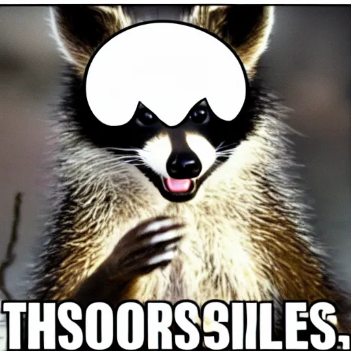 Prompt: anthro raccoon yells at weeb