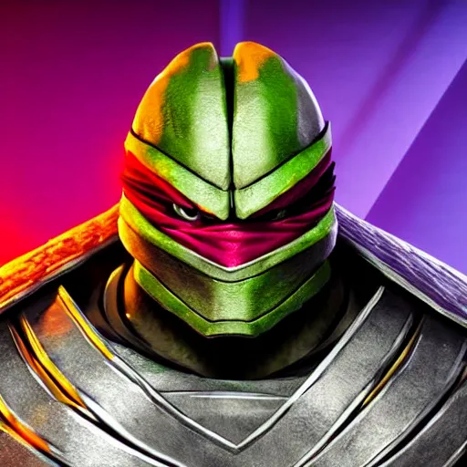 Image similar to still photo of the shredder from tmnt, highly detailed, photorealistic portrait, bright studio setting, studio lighting, crisp quality and light reflections, unreal engine 5 quality render