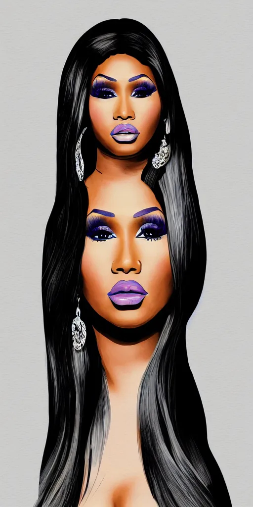 Image similar to a digital illustration of nicki minaj