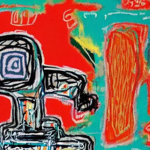 Image similar to wrinkled glowing radioactive electron microscope zoomed in to pastel fabric, jean - michel basquiat