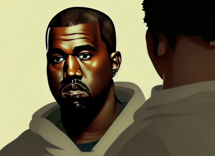 Image similar to a film still portrait of kanye west as nurse, finely detailed features, closeup of face, cinematic lighting, perfect art, night cyberpunk city, intricate, anime, gapmoe grimdark, artstation, trending on pixiv fanbox, painted by greg rutkowski makoto shinkai takashi takeuchi studio ghibli, akihiko yoshida, 4 k