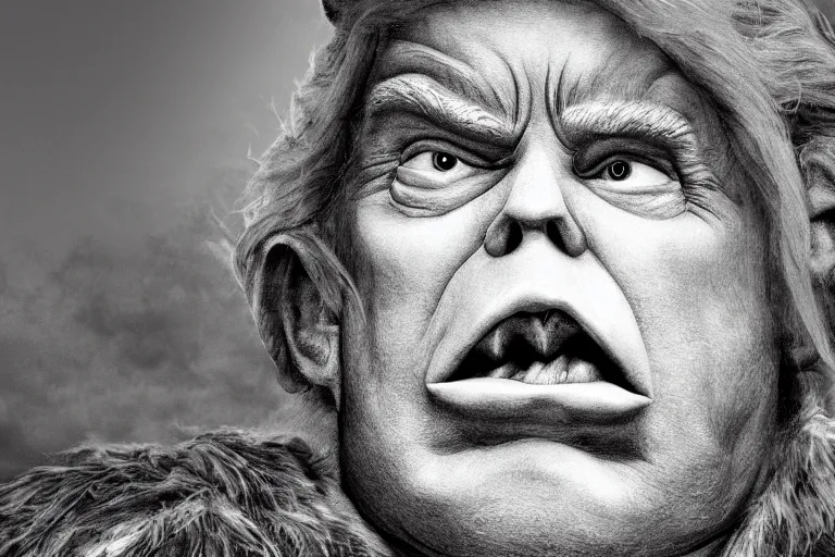 Prompt: photo of donald trump as a Dwarf in Lord of the Rings high detail photorealistic dramatic lighting 4K