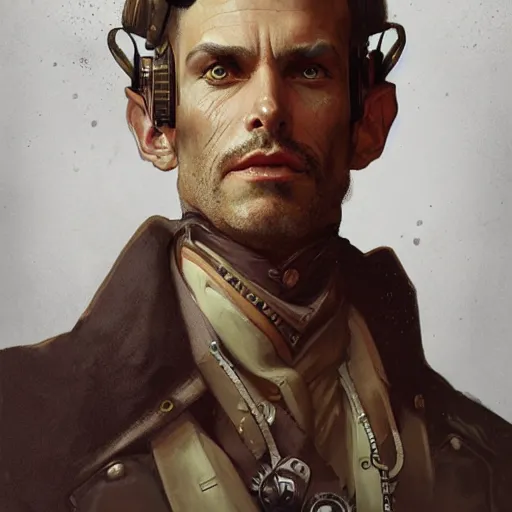 Image similar to Portrait of a steampunk man, science fiction, highly detailed, digital painting, artstation, concept art, illustration, art by Greg Rutkowski and alphonse mucha