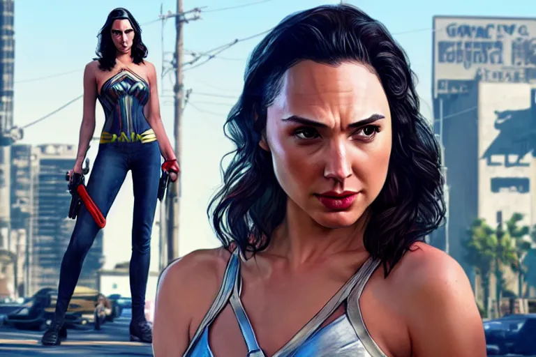 Image similar to gal gadot in gta 5, trending on artstation