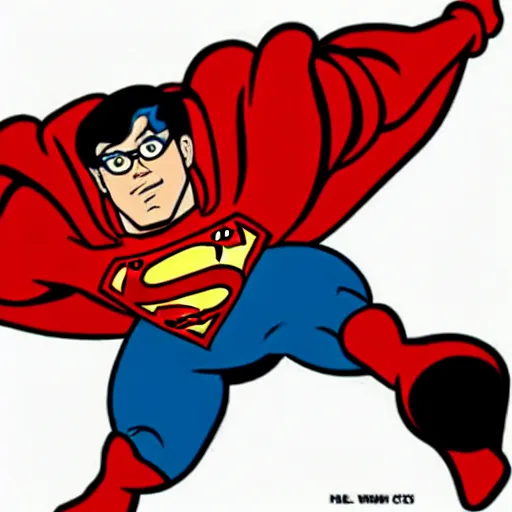 Image similar to Velma from Scooby-doo uppercuts Superman