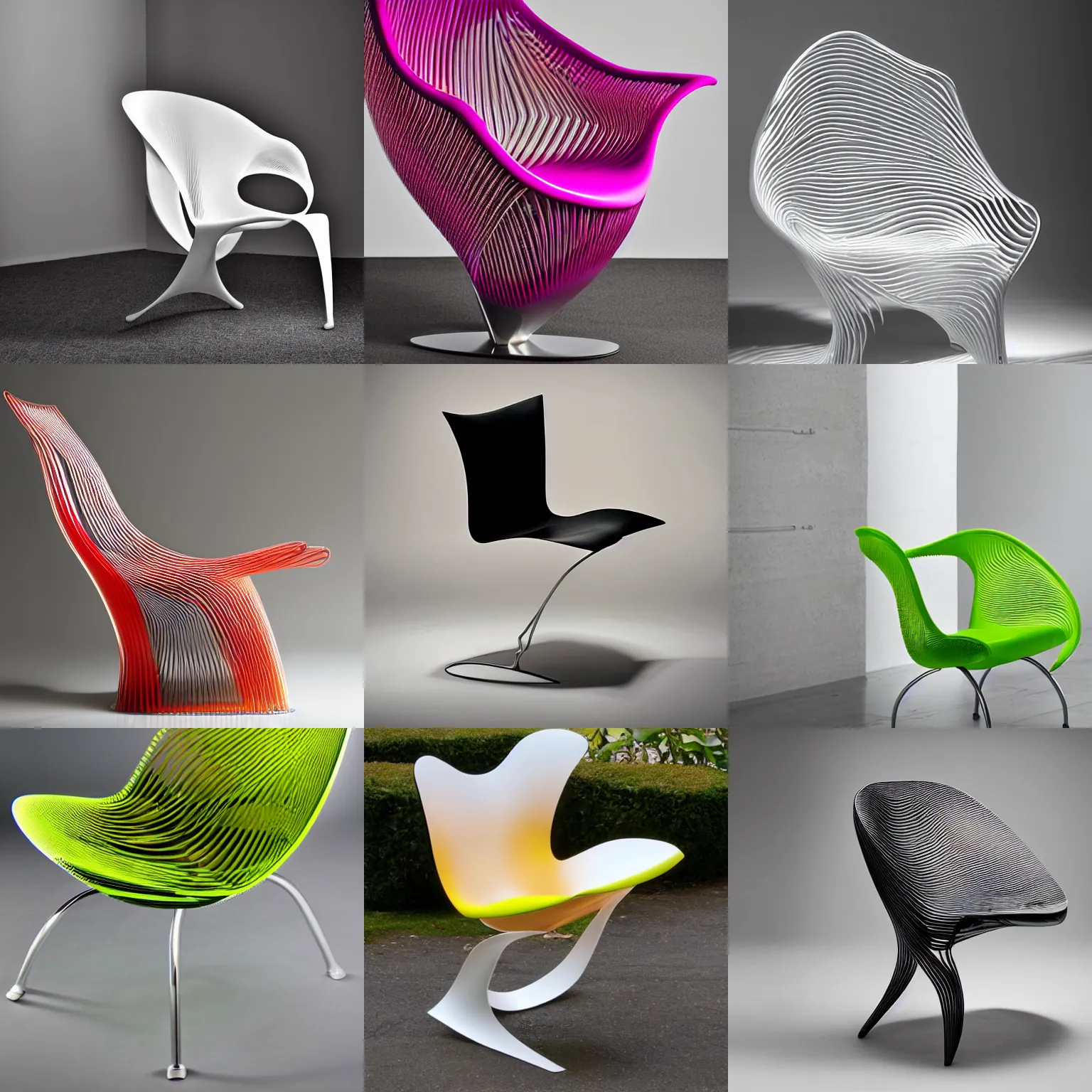 Prompt: a beautiful chair designed by ross lovegrove