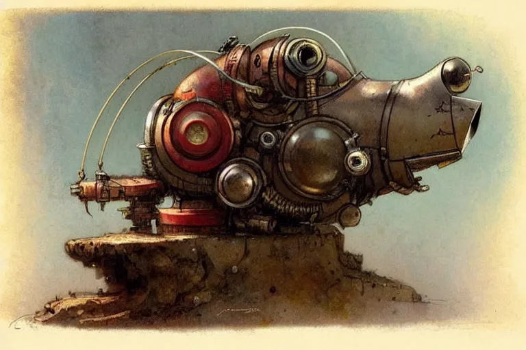 Prompt: adventurer ( ( ( ( ( 1 9 5 0 s retro future robot mouse tunneling boring machine. muted colors. ) ) ) ) ) by jean baptiste monge!!!!!!!!!!!!!!!!!!!!!!!!! chrome red