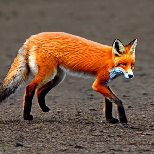 Prompt: award winning photograph of a fox with eight legs