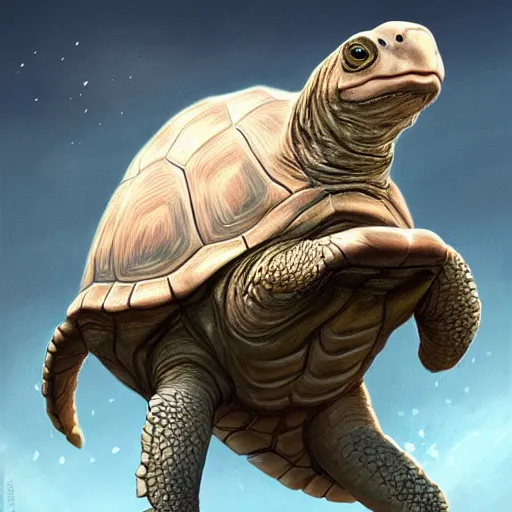 Image similar to amazingly beautiful portrait of a hyper realistic mitch mcconnell as a turtle / tortoise, as an anthropomorphic turtle, painted by greg rutkowski, artgerm, beautiful lighting, masterpiece, epic, 4 k