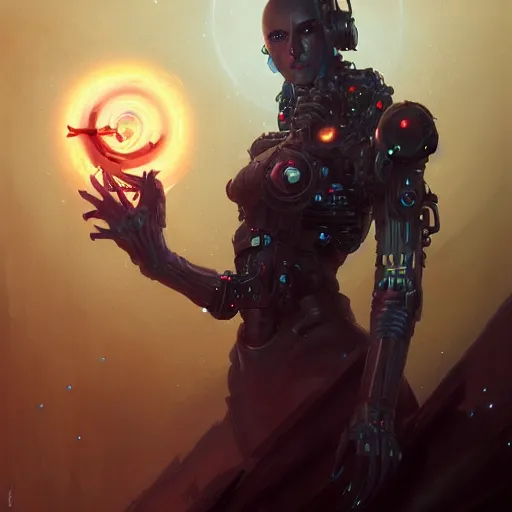 Prompt: portrait of a cybernetic occult leader, cyberpunk concept art by pete mohrbacher and seb mckinnon and beksinski and josan gonzales, digital art, highly detailed, intricate, sci-fi, sharp focus, Trending on Artstation HQ, deviantart, unreal engine 5, 4K UHD image