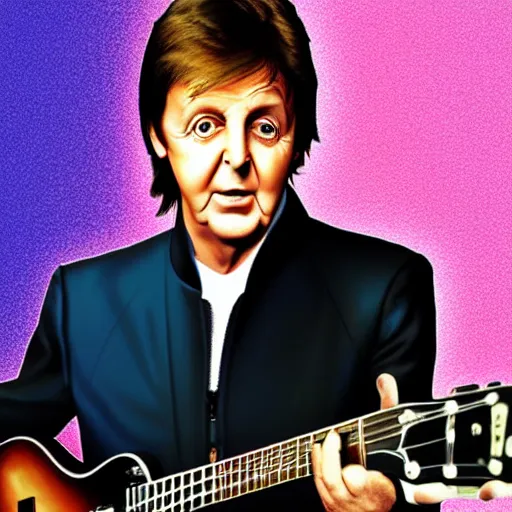 Image similar to Paul McCartney on a gta cover of the game, hyper realistic, HD, HQ, photo realistic