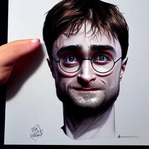 Image similar to a detailed portrait of daniel radcliffe has harry potter by artgerm