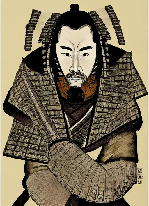 Image similar to portrait of a samurai, by joseph michael lisner, masterpiece ink illustration,