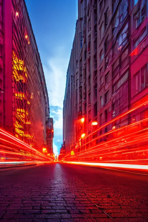 Image similar to neon streets of berlin, 4 k, award winning photo