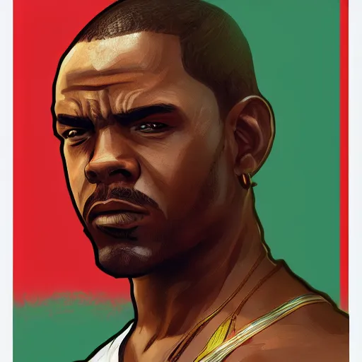 Image similar to cj from gta san andreas as super mario, highly detailed, digital painting, artstation, concept art, sharp focus, illustration, art by greg rutkowski and alphonse mucha