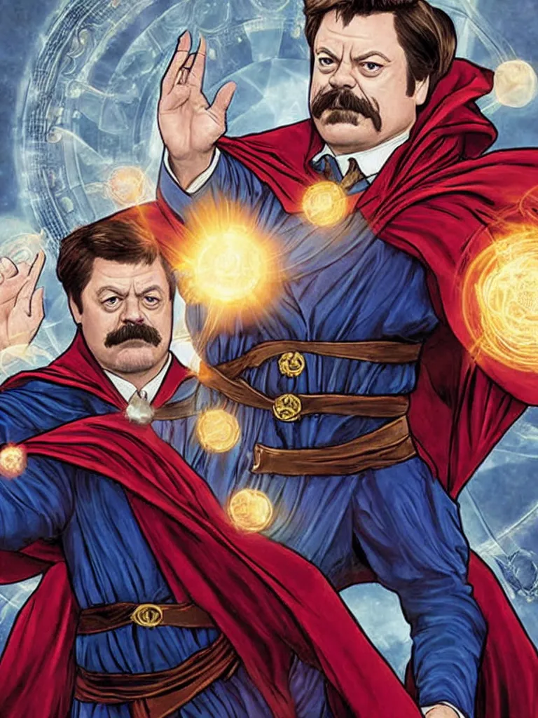 Image similar to Ron Swanson as Doctor Strange