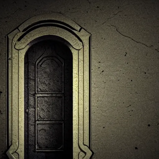 Image similar to A door to a forbidden world, Grimm, dark, somber, cinematic lighting