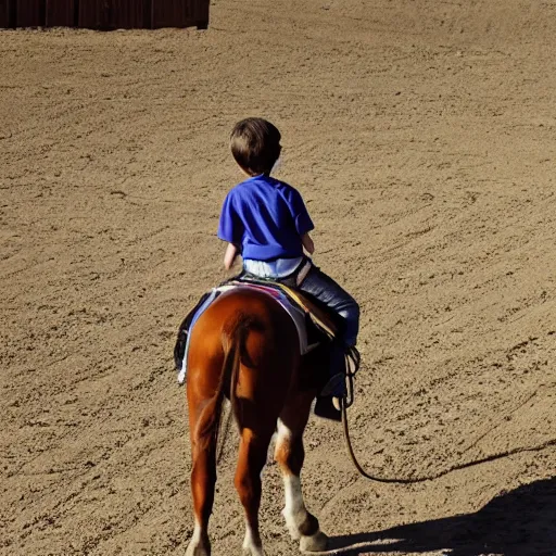 Image similar to photo of a boy riding a horse