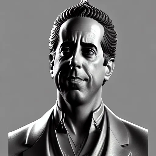 Prompt: ultra realistic illustration, a statue of glorious god jerry seinfeld, intricate, elegant, highly detailed, digital painting, artstation, concept art, smooth, sharp focus, illustration, art by artgerm and greg rutkowski and alphonse mucha