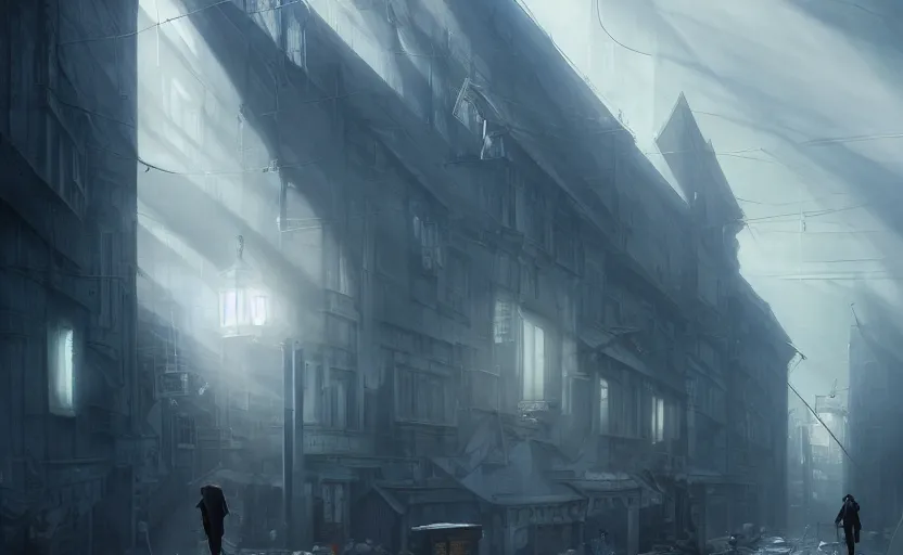 Prompt: shinigami, dark city street, soft grey and blue natural light, crepuscular rays, intricate, digital painting, artstation, concept art, smooth, sharp focus, illustration, art by greg rutkowski and luis rollo and uang guangjian and gil elvgren, symmetry!