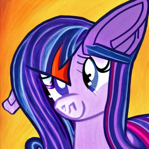 Prompt: Twilight sparkle in the style of rembrandt