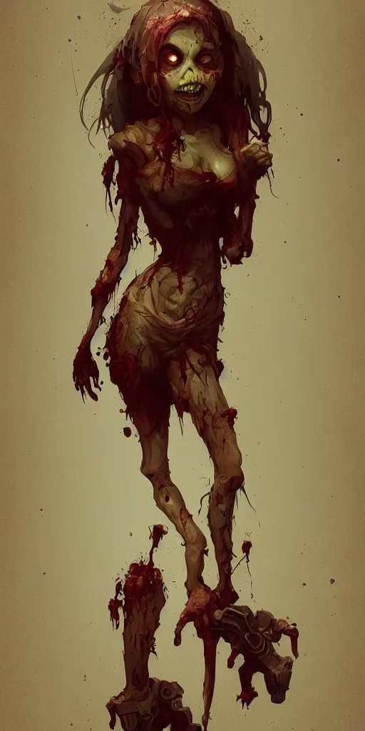Image similar to cute zombie character designed by disney and pixar , highly detailed, digital painting, artstation, concept art, cinematic, sharp focus, illustration, art direction by greg rutkowski and alphonse mucha